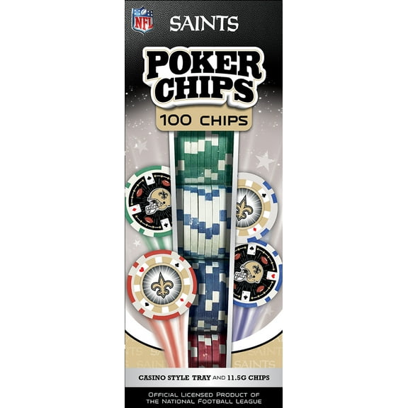 MasterPieces Casino Style 100 Piece Poker Chip Set - NFL New Orleans Saints