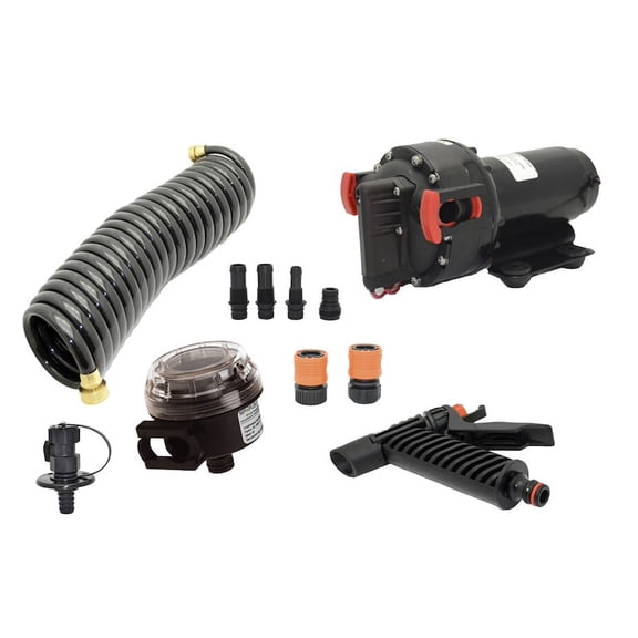 Johnson Aqua Jet 5.2 Gph Washdown Pump Kit W / Hose 12V
