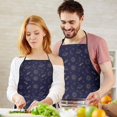 thumbnail image 5 of Dark Blue Star Moon Sun Planet Rocket Apron-Garden Aprons for Women with Pockets-Cotton Linen Waterproof Kitchen Cooking Gardening Aprons Adjustable for Kitchen,Cooking,BBQ and Salon 33x27 Inch, 5 of 7