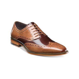 Stacy Adams Mens Dress Shoes Robeson Brogue Leather Brown  display picture 3