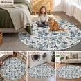 thumbnail image 6 of Ocean Seahorse Coral Round Area&nbsp;Rug 6ft Nautical Watercolor Blue Coral Starfish Pearl Linen Non-Slip&nbsp;Washable Circle Rugs Soft Felt Indoor Floor Mat for Bedroom Kitchen Living Room Bathroom, 6 of 9