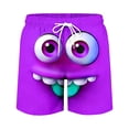 thumbnail image 5 of ibiyuan Funny Cartoon Face Print Men Swim Trunks Elastic Waist Mens Bathing Suits Stretch Drawstring Waist Novelty Beachwear Swimming Board Shorts, 5 of 5
