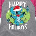 thumbnail image 3 of Lilo & Stitch - Happy Holidays - Girls Shirt Tail Raglan, 3 of 5