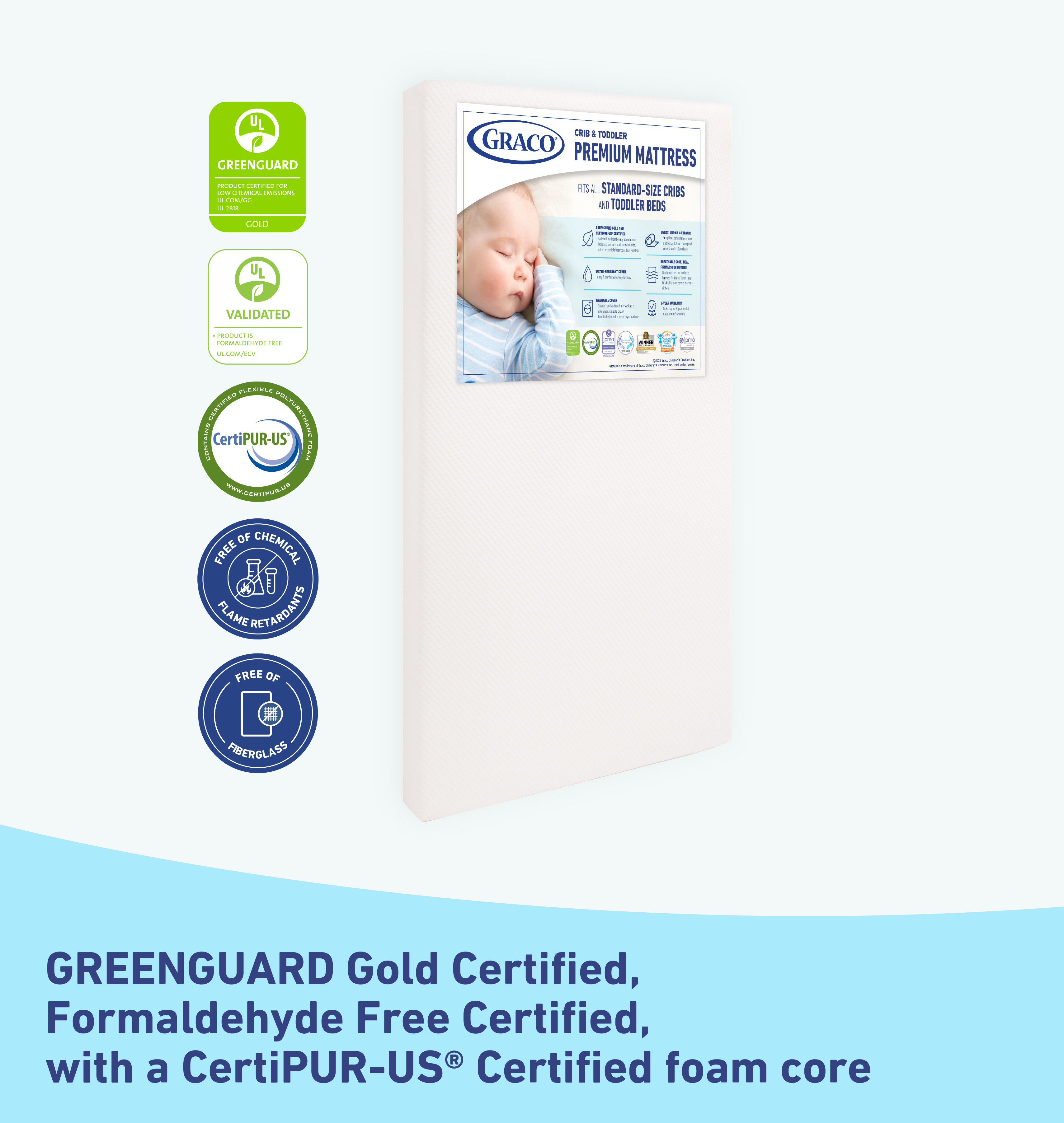 Graco Premium Foam Crib & Toddler Mattress in a Box - image 5 of 15