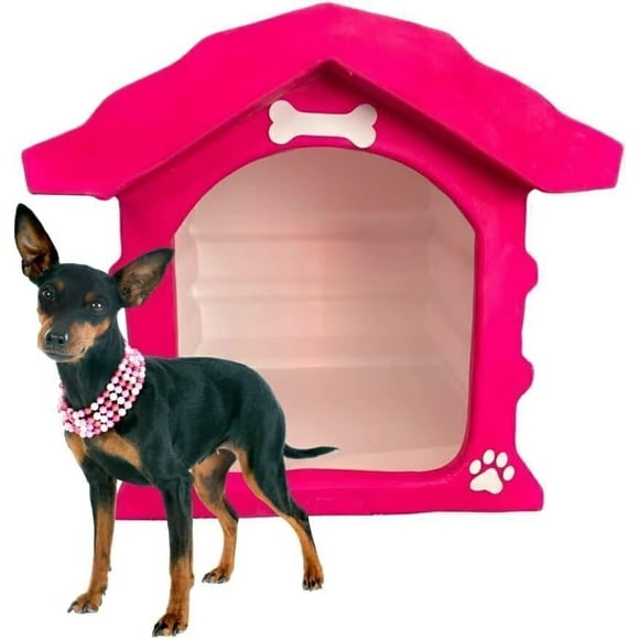 Casa Para Perro Q Perrón Raza Extra Chica Color Rosa