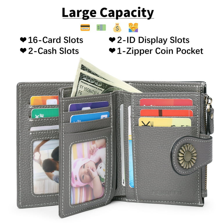 RFID 12 Card Slots Credit Card Holder Genuine Leather Small Card