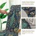 thumbnail image 5 of Yayeee 2 Pack Dining Chair Covers Stretch Parson Chairs Slipcovers Seat Protector, Navy Blue Peacock Pattern, 5 of 6