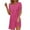 Hot Pink, variant on Summer Beach Dresses for Women, Party Dresses for Women Casual Round Neck Solid Loose Chest Pleated Short Sleeved Dress,Hot Pink,S