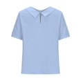 thumbnail image 4 of Womens Tops Loose Button Shirt Top Stand Solid Color Sleeve Collar Casual Shirt Cotton And Linen Soft Fabric High Elasticity Light Breathable Daily Wear 1Pc T-Shirt Xl Shirts for Women, 4 of 8