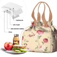 thumbnail image 4 of Pioneer Flower Floral Print Pattern Drawstring Lunch Bag Women - Drawstring Lunch Bag Insulated for Work Office - Stain-Resistant Large Lunchbags for Women with Multi-Pockets, 4 of 6