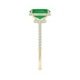 thumbnail image 3 of ANGARA Natural Thin Shank Cushion 1.25 ct Emerald Ring with Diamond Accents in 14K Yellow Gold for Women (Size-8x6mm) | May Birthstone, Anniversary, Jewelry Gift for Women | Natural Emerald Ring, 3 of 10