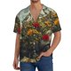 thumbnail image 1 of Fotbe Floral Rhino With Birds Camisa Estampada de Manga Corta para Hombre, Casual de Verano, Estilo Playero, Sin Arrugas-Small, 1 of 5
