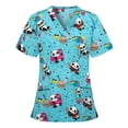 thumbnail image 2 of RKSTN Scrub Tops for Women 2024 Short Sleeve V-neck Plus Size Tops Bunny Easter Print Comfortable Soft Working Uniform Tops with Pockets, 2 of 3