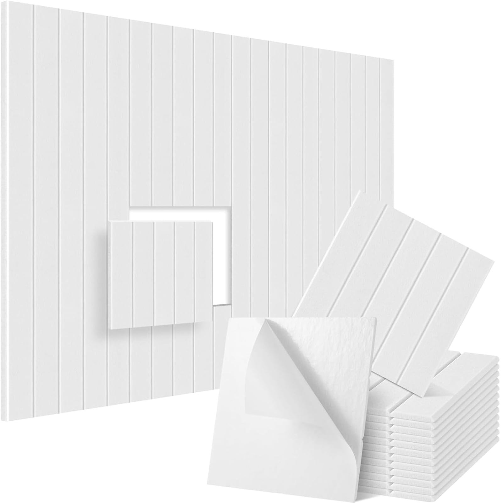 URTERYSER Pack of 12 Soundproof Foam Panels Wall Self Adhesive Acoustic Tiles Polyester Texture Perfect for Studios and Home Wall Black