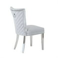thumbnail image 6 of Velvet Upholstered Dining Chairs Set of 2, Modern Tufted Upholstered Dining Chair with Metal Legs and Ring Pull and Nailhead Trim Parsons Dining Chair Accent Chairs for Living Room Kitchen, Light Gray, 6 of 7