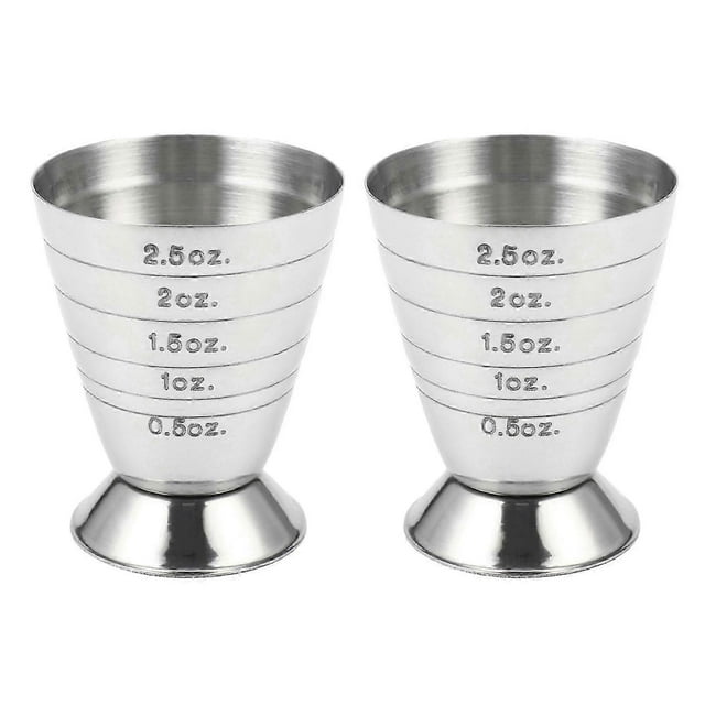 2X Measuring Shot Cup Ounce Jigger Bar Cocktail Drink Mixer Liquor Measuring Cup Mojito Measurer Mi
