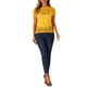 thumbnail image 2 of INSPIRAR CHIC Blusa Casual de Encaje Floral de Manga Corta para Mujeres del Día de San Valentín XS Amarillo, 2 of 5