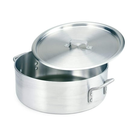Crestware BZR20 Extra Heavy Weight Aluminum Braziers with Pan Covers, 20 Quart, Silver