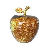 CuiLiyq Crystal Fruits Figurine, Artificial Glass Fruits Shaped Home Decor Filled with Fake s Fruits Art Crafts Ornament Christmas Eve Gifts for Kids (Yellow)