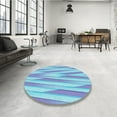 thumbnail image 3 of Ahgly Company Indoor Round Patterned Cornflower Blue Area Rugs, 8' Round, 3 of 6