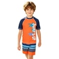 thumbnail image 3 of MEZZALL Sunny Day Boys Beach Outfit Lightweight Printed O-Neck Short Sleeve T-Shirts Shorts For Toddler Boys And Kids Comfortable Summer Beachwear For Outdoor Play Birthday Clothes Sets, 3 of 5