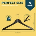 thumbnail image 2 of Lifemaster Wooden Clothes Hangers – With 360 Degree Swivel Hook and Non-Slip Shoulder Notch, Holds Up To 10 lbs, Pants Bar Design, Organizing Suit, Dress, Coat, and Clothes, Pack of 5, Vintage Color, 2 of 7
