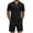 Black, variant on COOFANDY Mens Tracksuit Casual 2 Piece Quarter Zip Polo Shirt and Shorts Set Athletic Jogging Sports