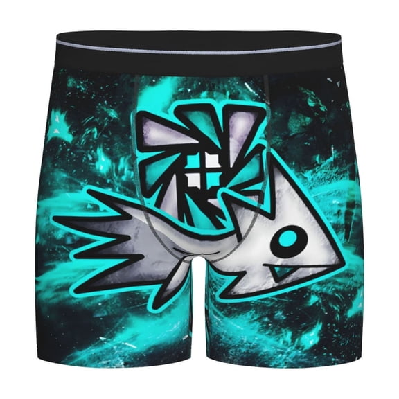 Saiise Geometry Dash Men's Underwear Boxer Briefs Cotton Trunks Short Leg Underwear (S-XXL)