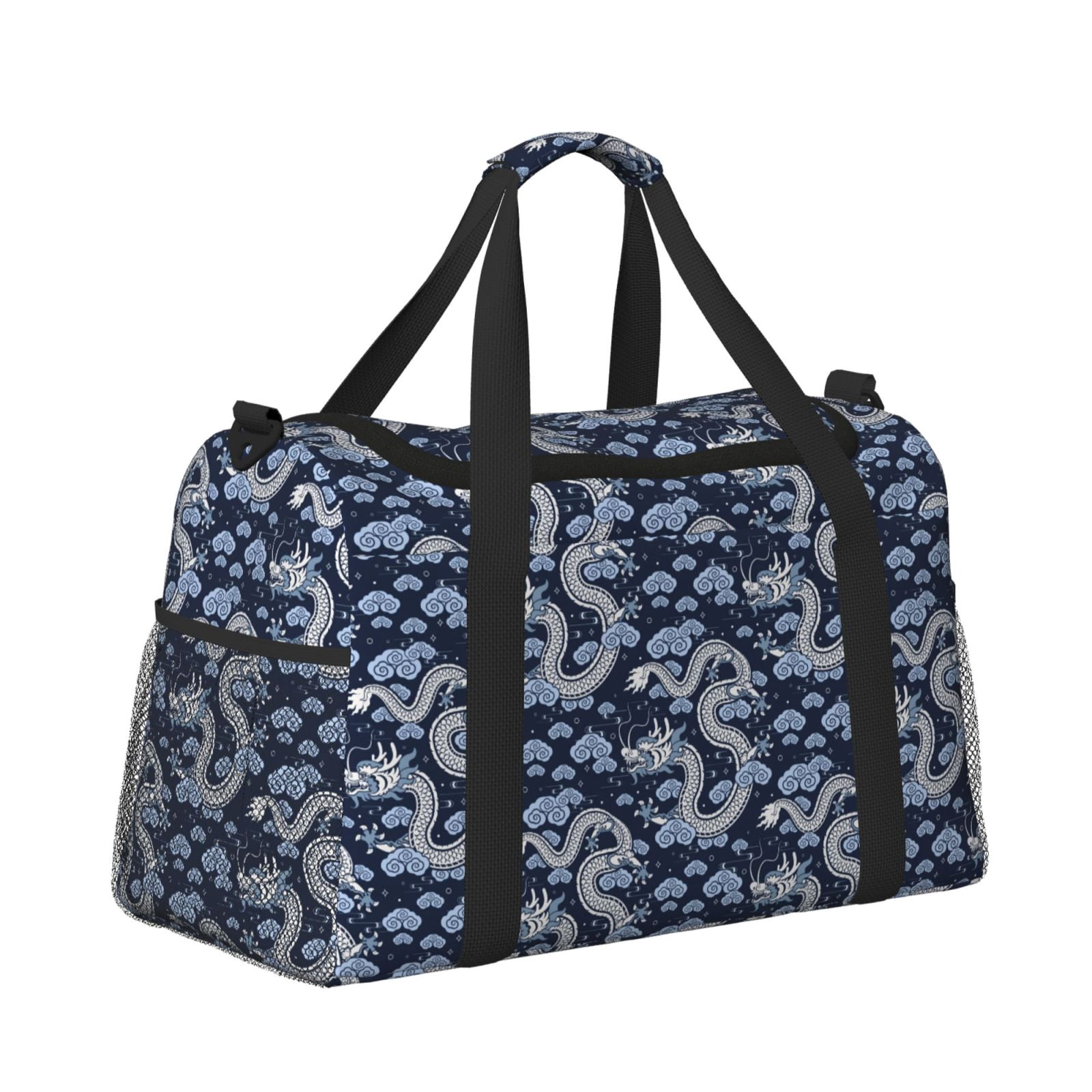 Fuzoiu Dragon Print Travel Duffle Bag,Carry On Tote Bags,Duffel Bag,Sport Gym Bag, Hospital Bag for Labor and Delivery, Overnight Bag,Luggage Bag