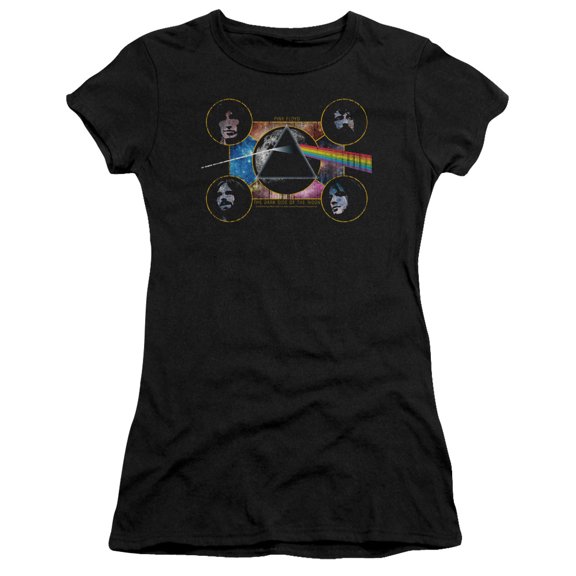 Pink Floyd Dark Side Heads Junior Women's T-Shirt Sheer Black