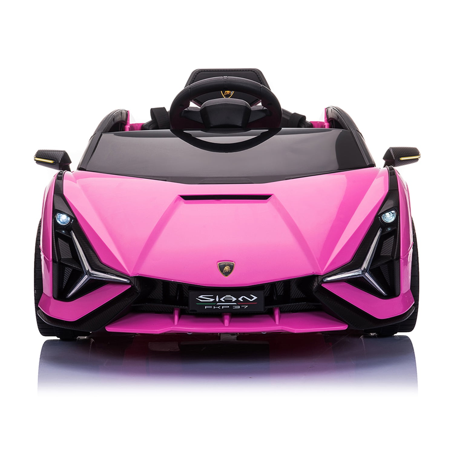 CIPACHO Kids Electric Ride On 12V Licensed Lamborghini SIAN Battery Powered Sports Car Toy with 2 Speeds, Parent Control, Sound System, Pink