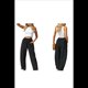 thumbnail image 3 of Pantalones de Verano para Mujer, para Vacaciones en la Playa, Cintura Alta, Pierna , Estampados, Holgados, Informales, Estilo Palazzo. Negro M, 3 of 8