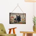 thumbnail image 4 of Floral Black Cat Decor Wall Decor Hanging Wall Art Wood Plaque Signs for Girls Dorm, Kitty Wall Art Ready to Hang for Office Living Room Home Decorations 10"x16", 4 of 8