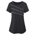 thumbnail image 1 of Innerwin Haut d'Entraînement Col Rond T-Shirt Femme Yoga Ourlet Évasé Séchage Rapide Noir G, 1 of 9