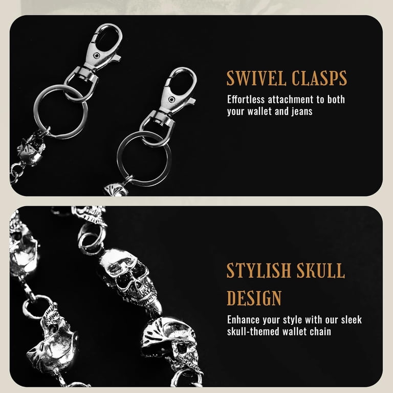 Skull Wallet Chain - Biker Jean Pocket Chain - Unisex Pant  display picture 1