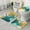 Teal And Gold, variant on Pink Gold Marble Pattern Bathroom Rugs Sets 3 Piece,Toilet Cover Set,Absorbent Non Slip Bathroom Mats Sets with U-Shaped Contour Rug Toilet Rug Set