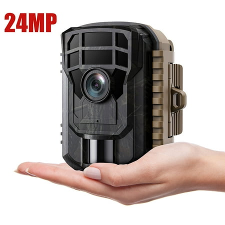 CAMPARK Trail Camera 24MP 1080P Game Deer Camera with Infrared Night Vision Waterproof IP56 120°Wide Lens Hunting Trail Cam for Wildlife Monitoring 2.0 LCD