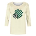 thumbnail image 2 of TaTaai Women Crew Neck 3/4 Sleeve St. Patrick's Print Black Loose Top Casual T-Shirt Ladies Spring Gathering Wear Lightweight Breathable Non-See-Through No Fading Top Gift, 2 of 7