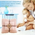 thumbnail image 3 of KBODIU Coral Velvet Pineapple Towel Bath Towel Two-Piece Set Household Wedding Welfare Activity Gift Mother and Child Set Towel, 35x75cm & 73x140cm, 3 of 3