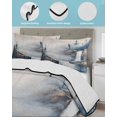 thumbnail image 4 of Quilts Twin XL Size, Navy Blue Mountain Soft Comforter Bedding Set for Bed, Vintage Abstract Art Lightweight Quilted Bedspread with Pillow Cover(2 Pieces) for All Season, 68x98 Inch, 4 of 6