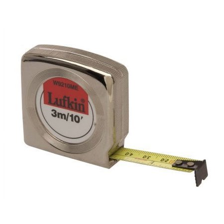 Crescent Lufkin 12 x 3m10 Mezurall Chrome Case SAEMetric Yellow Clad Power Return Tape Measure - W9210ME