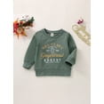 thumbnail image 2 of Toddler Baby Christmas Sweatshirt, Long Sleeve Round Neck Santa/Gingerbread Man Print Pullover Tops, 2 of 8