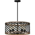 thumbnail image 2 of Volume Lighting V4545-84 5 Light 20" Wide Wood Drum Chandelier - MultiColor, 2 of 2