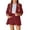 5Brick Red9, variant on WERYOUNG Girl's Formal Wear Outfits Long Sleeve Button Down Jackets And Shorts Sets Versatile Clothes Sets 11-12 Years