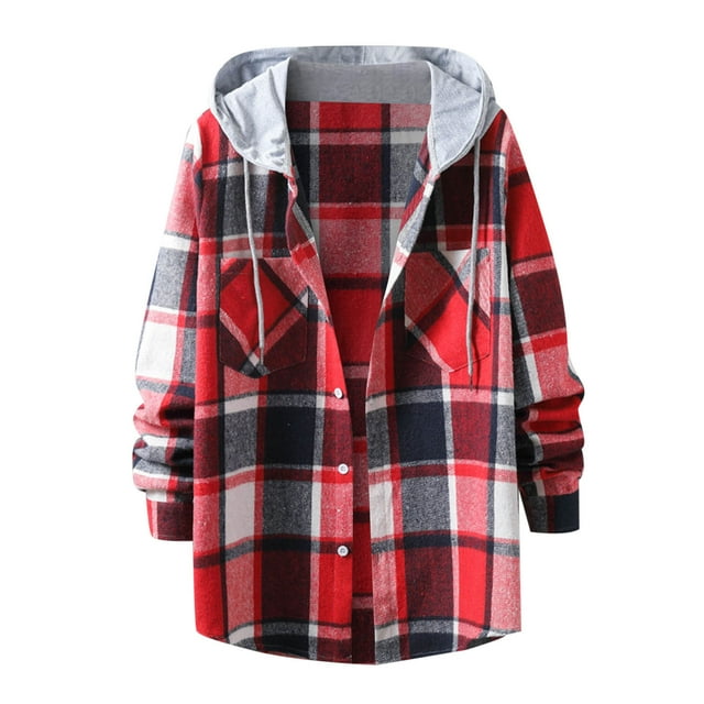 Cathalem Mens Fishing Hiking Shirt Ribbed Knit Textured Button Down Shirts,Red S