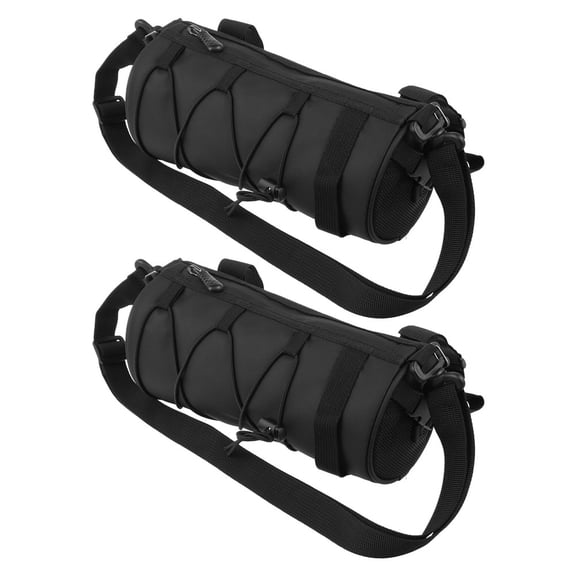 HEMOTON 2pcs Motorcycle Travel Pouch with Straps Durable Water Resistant Front Bag for Bike Bicycles Phone Storage
