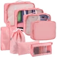 thumbnail image 3 of Gustave Luggage Packing Cubes for Travel, 8 Pcs Lightweight Suitcase Organizer Bags Set Foldable Packing Organizers Storage Bag for Carry on Luggage "Pink", 3 of 9