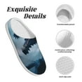 thumbnail image 5 of Daiia Blue Thunder Storm Dragon Print Women’s Fuzzy Slippers Memory Foam Lightweight House Shoes Cozy Loafer Flannel House Shoes-42/43, 5 of 7