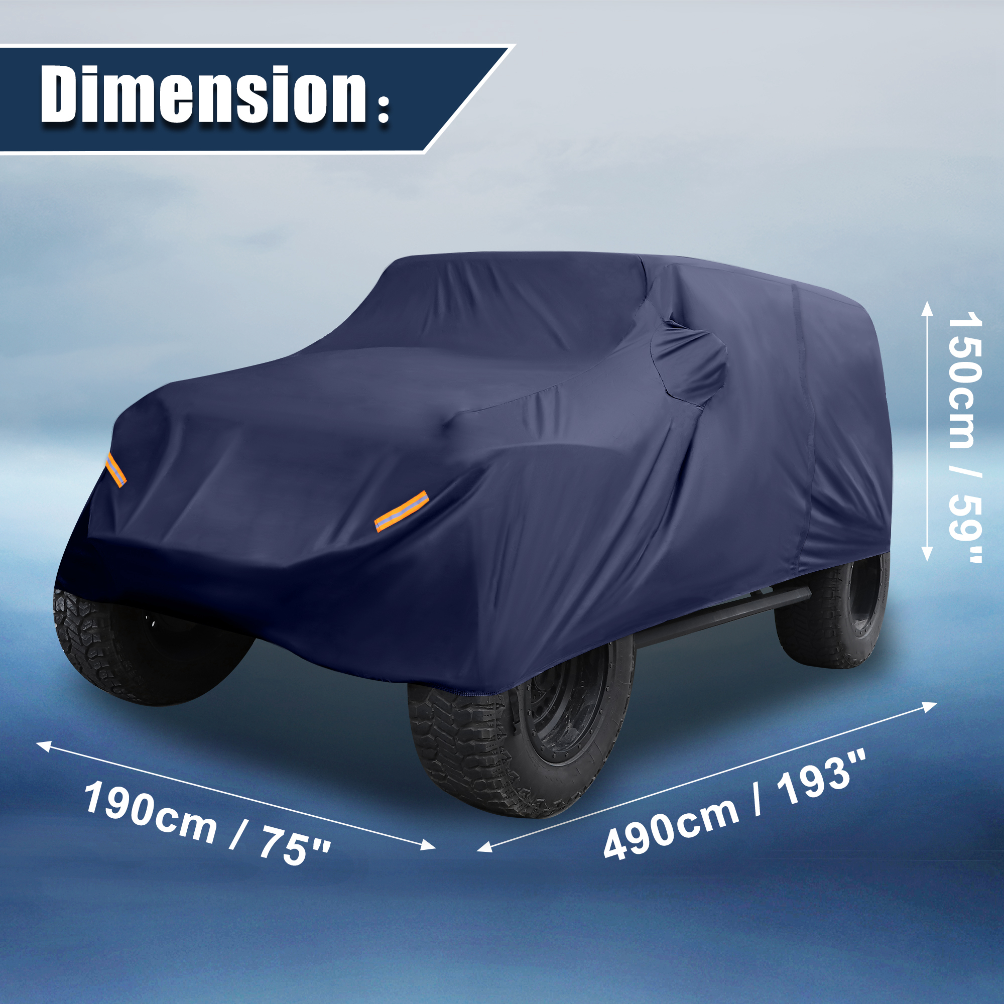 Unique Bargains SUV Car Cover for Jeep Wrangler JK JL 4 door 2007-2021 Sun Protection