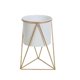 thumbnail image 1 of Nvzi Macetero de metal redondo con soporte para plantas, ideal para balcón, sala de estar, exterior e interior, color blanco pequeño., 1 of 5